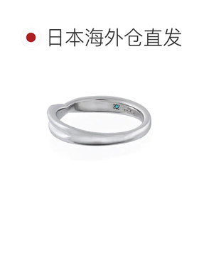 1h可退 日本直邮Canal 4℃ 男士银色对戒 配有蓝色钻石 幸福象征