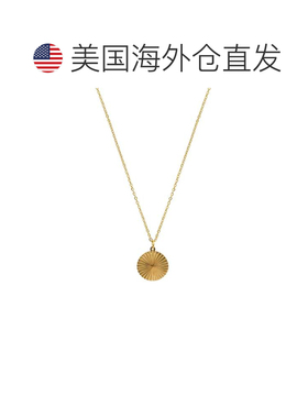 自营adornia14k 镀金防锈圆形吊坠项链 - 金色 美国奥莱直发