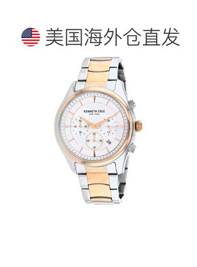 自营Kenneth Cole Men's 45.5mm Quartz Watch - silver and rose