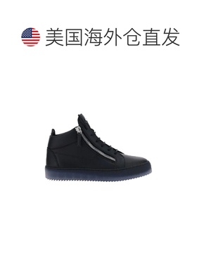 自营Giuseppe Zanotti Calfskin High Top Men's Sneakers - blac