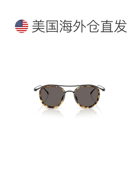 自营giorgio armani0ar6179t钛框太阳眼镜，带双桥-灰色 美国奥莱