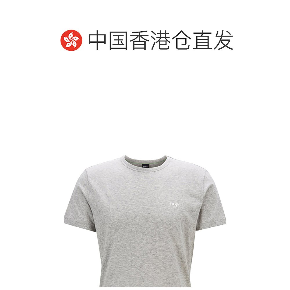 香港直邮HUGO BOSS 男士浅灰色棉质T恤 TEE-50245195-059 - 图1