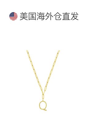 sterling foreverBraided Initial Pendant Necklace gold-q 【美
