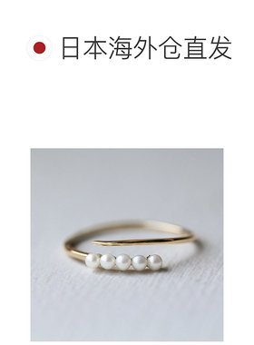 1h可退 日本直邮cui-cui 天然淡水珍珠 黄金K10YG 日常百搭简约戒