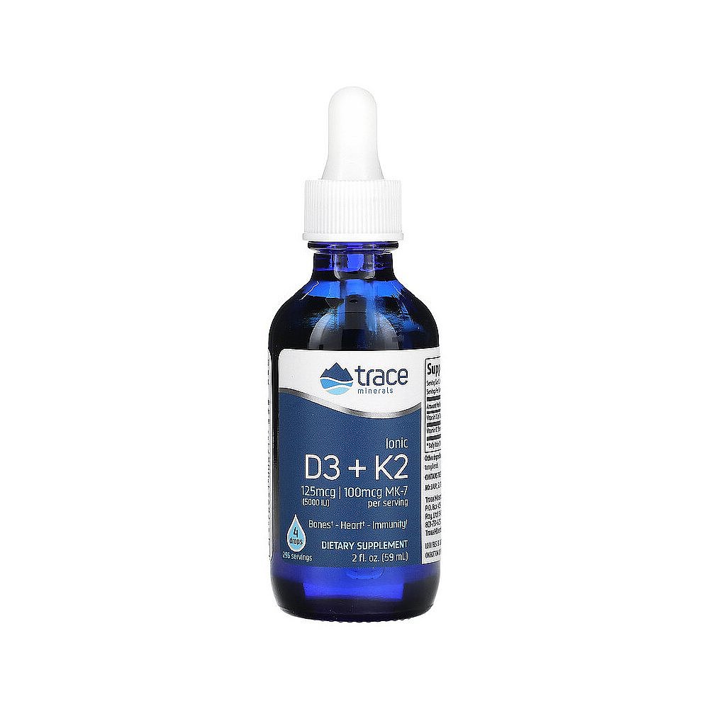 香港直发Trace Minerals ®离子型D3+K2增强心脏健康营养59ml - 图0