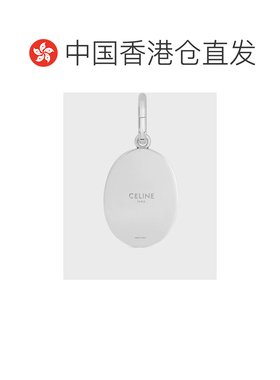 香港直邮CELINE 女士 CELINE铑银色饰面徽章挂饰 【付后1h可退】