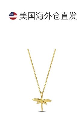 自营 Mimi & Max 蜻蜓吊坠带链条 14k 金 - 17 英寸 - 黄色 美国