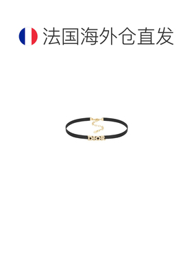 自营欧洲直邮Dior迪奥 女士黑色水晶黄铜吊坠项链颈链