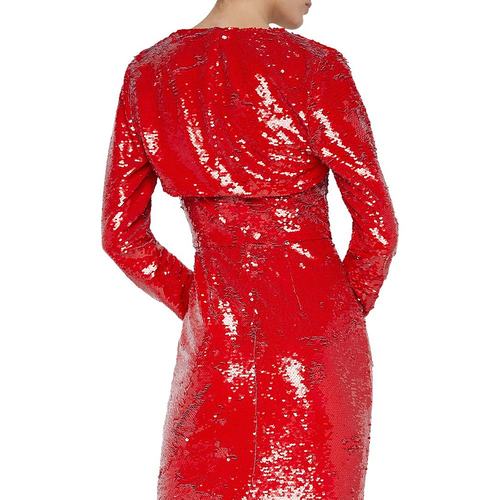 自营 L'AGENCE罗科亮片Shrug-红色性感 美国直发奥莱 - 图2