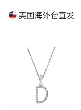 自营 sabrina14k 白金和钻石初始项链 - 白色 d 美国奥莱直发吊坠