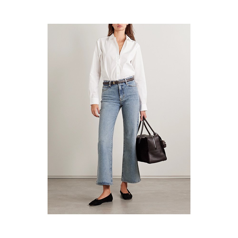 1h可退 潮奢 Frame Denim 女士 Pixie 箭号短款高腰小喇叭牛仔裤 - 图0