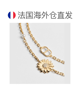 自营欧洲直邮Dior迪奥 CD Multi Flowers女士金色金属树脂珍珠水