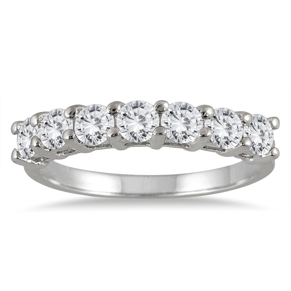 monary1 Carat TW Seven Stone Diamond Wedding Band in 14K Whi - 图2