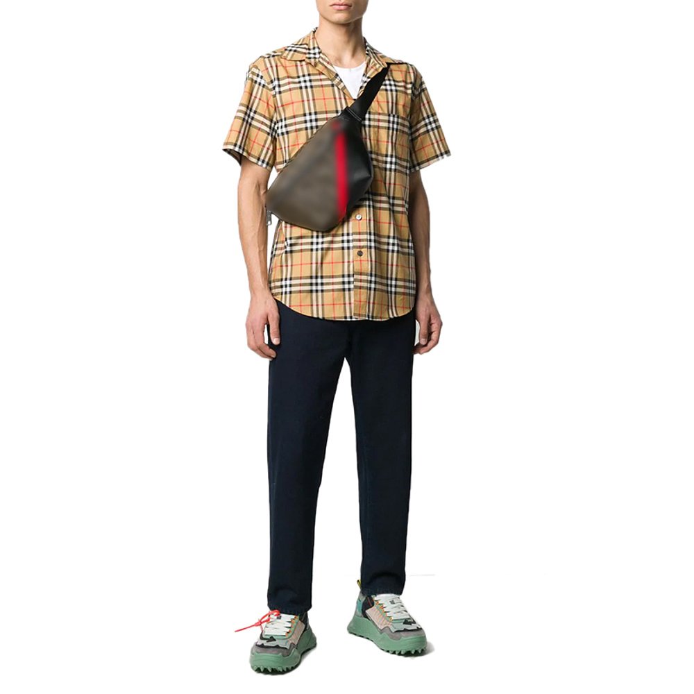 天猫国际海外仓直购Burberry 巴宝莉 男士格纹短袖衬衫 80222652