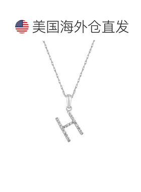 自营 sabrina14k 白金和钻石初始项链 - 白色 h 美国奥莱直发吊坠