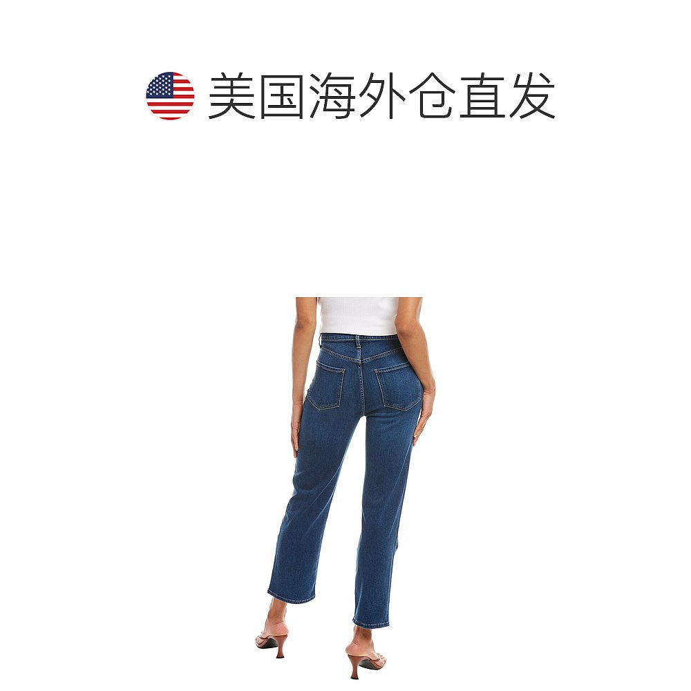 le jeanLeJeanSabine蓝灰色高腰直筒牛仔裤女春秋款蓝色 【美国奥 - 图1