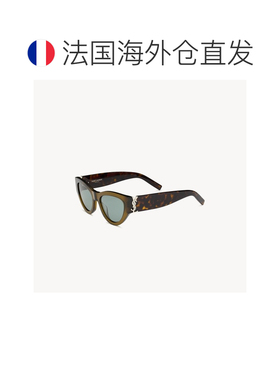 自营欧洲直邮YSL圣罗兰 SL M94女士透明卡其色/棕色猫眼太阳镜