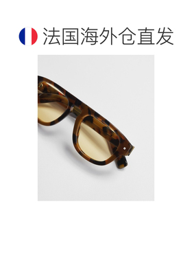 自营欧洲直邮Dior迪奥 Line男士橙色玳瑁纹醋酸纤维方形太阳镜