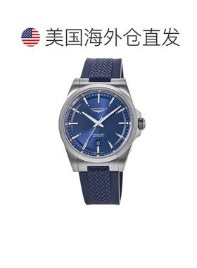 自营Longines Conquest Automatic Blue Dial Rubber Strap Men's