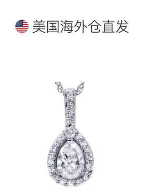 自营 pompeii33/8 克拉花式梨形 14k 单石钻石吊坠 - 14k 白金 美