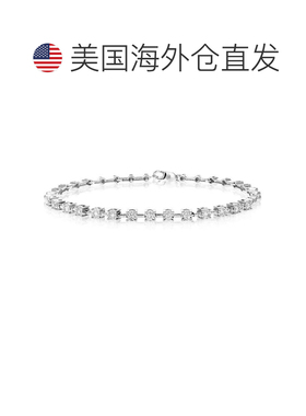 自营vir jewels1/2 克拉圆形切割实验室生长钻石网球手链 0.925