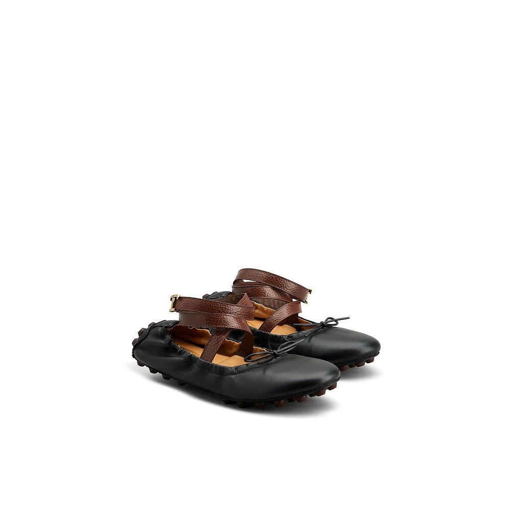 1h可退 TOD'S 女士芭蕾乐福鞋 XXW76K0HS50SWH014H SS2024 黑色 - 图0