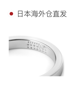 日本直邮MM6 Maison Margiela 3毫米极简Logo银色戒指（sm6uq0059