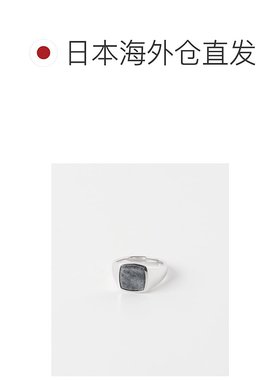 1h可退 日本直邮TOM WOOD 男士 Larvikite黑曜石方正戒面银戒 925