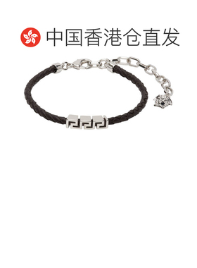 香港直邮versace 范思哲 男士 Greca Leather 手环 10227921A0063