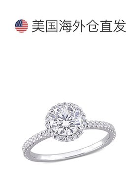 自营 Mimi & Max 1 1/4 克拉 DEW 创作 925 银莫桑石光环戒指 -