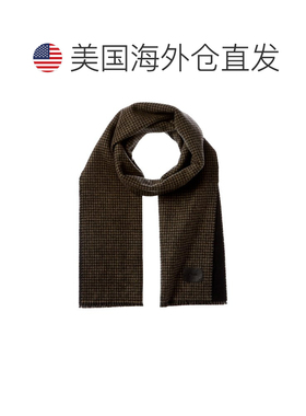 美国直邮自营Vince双面千鸟格羊毛和羊绒混纺围巾-黑色 美国奥莱