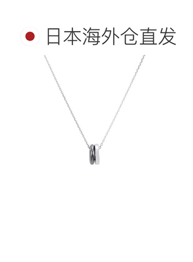 日本直邮festaria项链圆环黑色钻石吊坠简约时尚男士毛衣链蓝白