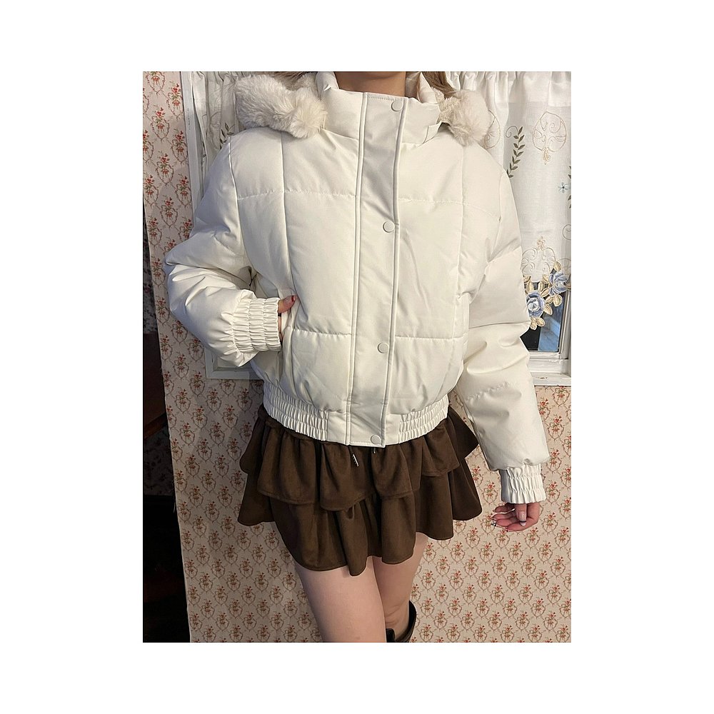 1h可退 日本直邮PHILLY 女装 2way 可拆卸毛领中棉外套 宽松保暖 - 图0