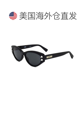 自营Moschino女式55毫米灰色太阳镜-黑色 美国奥莱直发