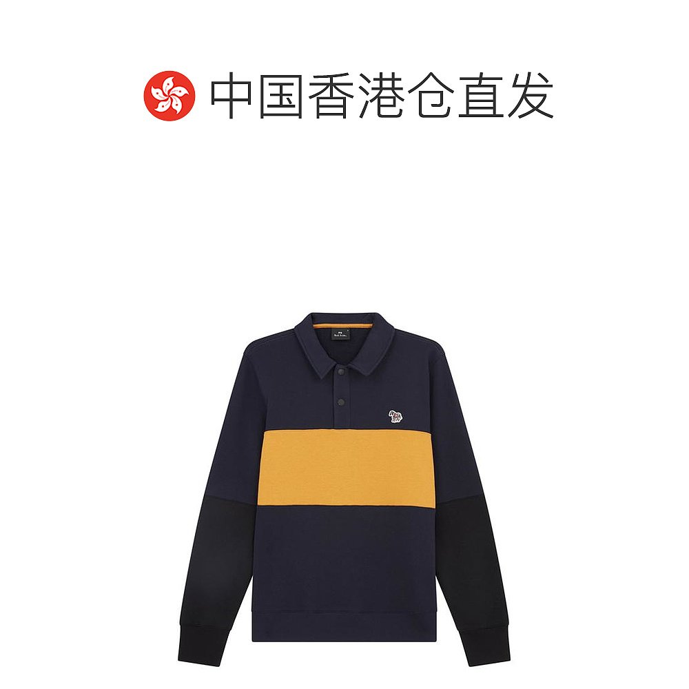 香港直邮潮奢 Paul Smith 保罗 史密斯 男士Rug Sn34 拼接Polo衫 - 图1