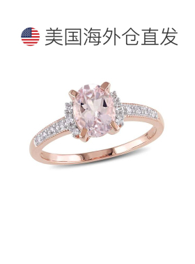 自营Mimi & Max 1 1/7 克拉 TGW 椭圆形切割摩根石和钻石装饰戒指