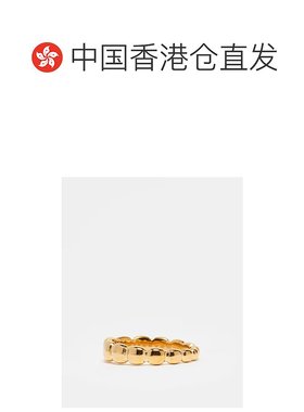 1h可退 香港直邮潮奢 ASOS 男士 puff 设计防水不锈钢戒指(金色)