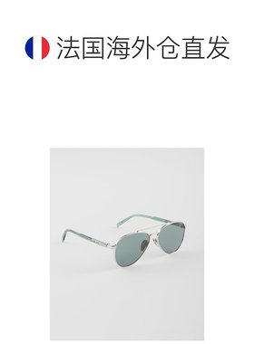 自营欧洲直邮Prada普拉达 男士伊甸灰色金属logo标识太阳眼镜墨镜