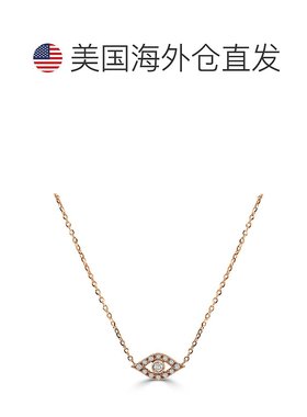 自营 sabrina14k 金和钻石邪恶之眼项链 - 玫瑰色 美国奥莱直发