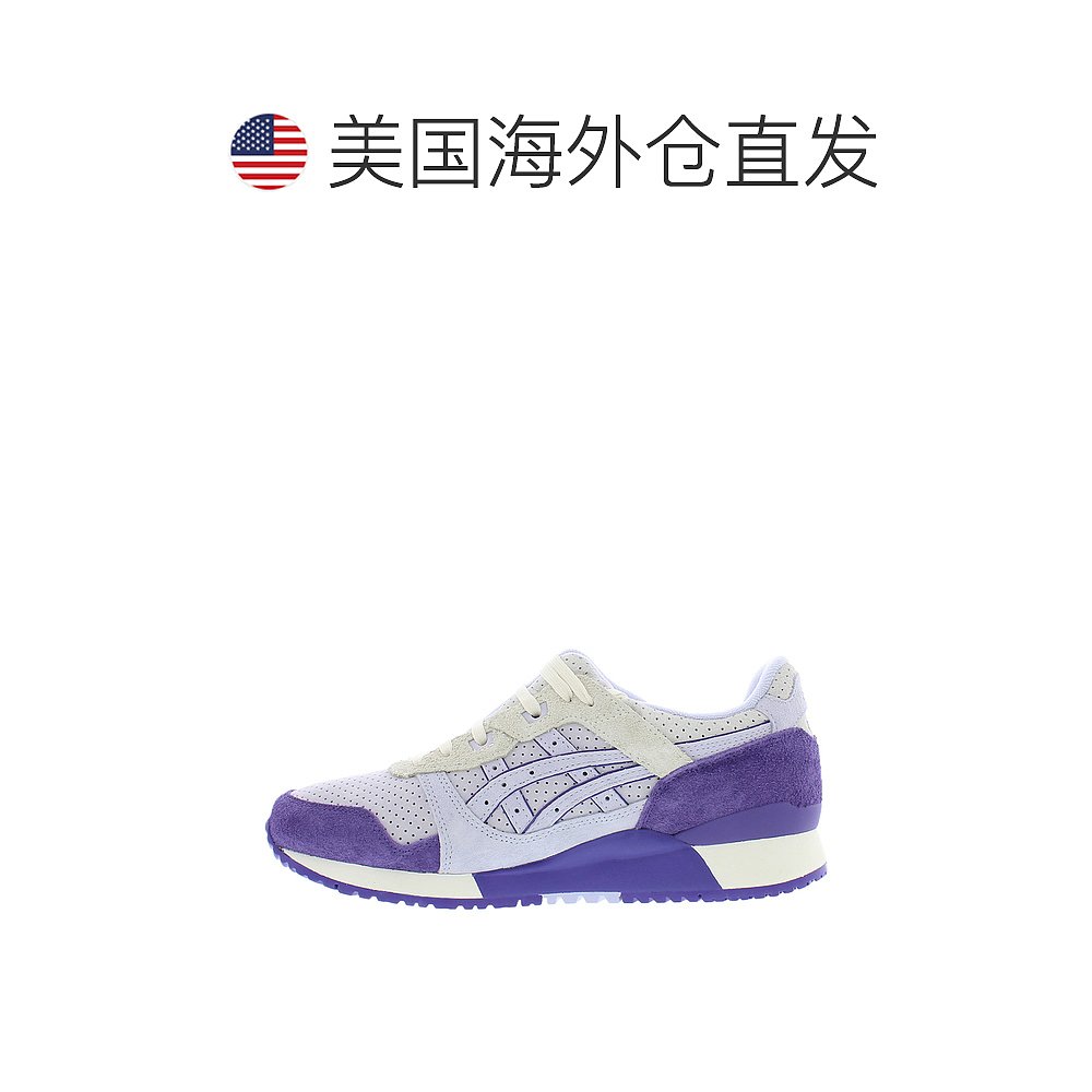 美国直邮Asics亚瑟士Gel-Lyte3运动鞋紫色系带革面绒休闲百搭-图1