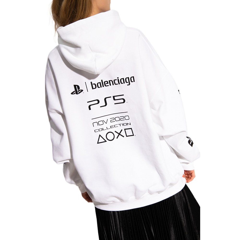 Balenciaga 巴黎世家 女士 PlayStation印花连帽卫衣 651799TKVF4 - 图1