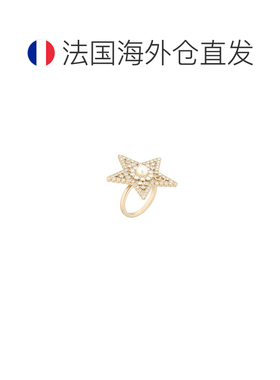 自营欧洲直邮Dior迪奥 女士金色白色树脂珠戒指珍珠配饰