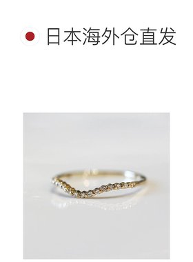 1h可退 日本直邮cui-cui 女士曲线钻石戒指 K10YG 世界小钻石设计