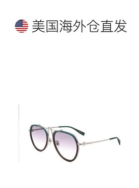 自营 Trussardi女式58毫米灰色太阳镜-蓝绿色透明茶色米黄色 美国