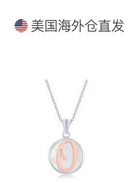 自营 simona纯银拖把吊坠，玫瑰金文字首字母带链 - o 美国奥莱直