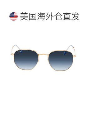 自营ray-ban雷朋六角形平面镜片蓝色渐变几何男女通用太阳镜RB354