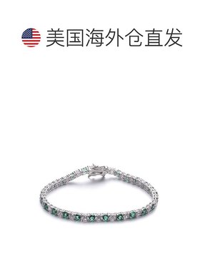 自营geneviveSterling Silver White Gold Plated with Colored C