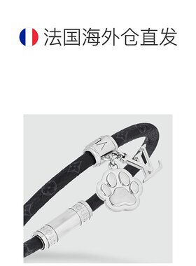 自营1h可退 欧洲直邮LV/路易威登 男士银色/黑色金属/帆布手链新