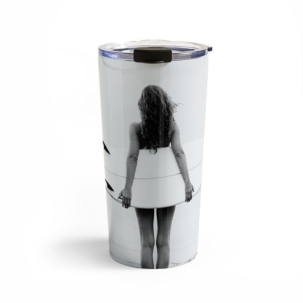 deny designsGal Design Surf Girl Travel Mug - black-white 【 - 图2