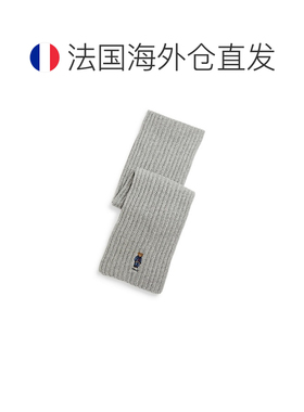 自营欧洲直邮Ralph Lauren拉夫劳伦 女士灰色Polo Bear罗纹围巾